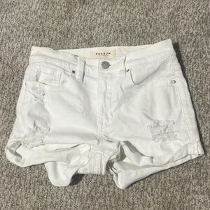 white pacsun jean shorts